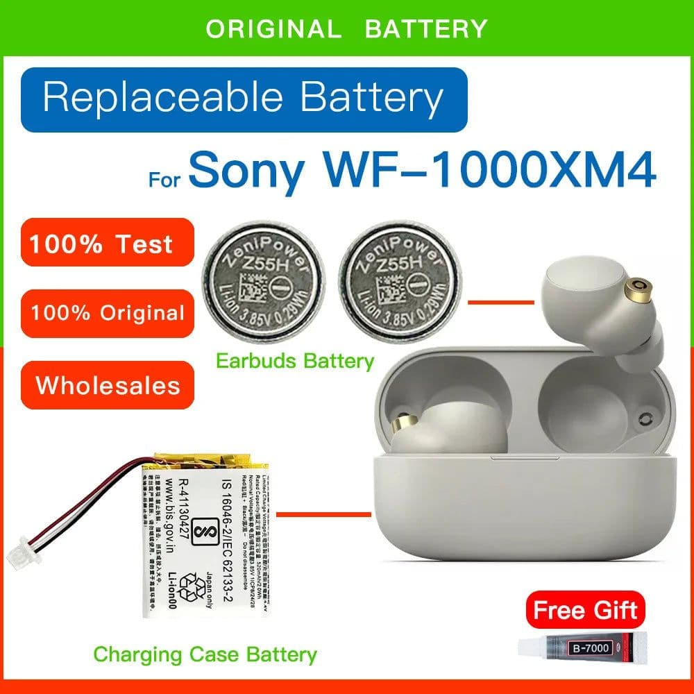 image-Original ZeniPower Z55H 3.85V 75mAh Battery For SONY WF-1000XM4 1000XM4 XM4 Bluetooth Earbuds Headset Batteria+Free gift Tools