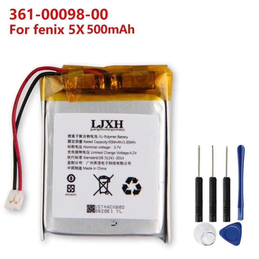 image-New Replacement Battery 361-00097-00 361-00096-00 361-00098-00 For Garmin Fenix 5 6 Fenix 5S Fenix 5X Rechargeable Battery