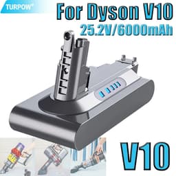 image-V10 Replacement Battery Lithium-ion 25.2V 6000mA For Dyson V10 Cleaner RH-10 SV12 Battery Pack 7-CELL(206340) SV14 7INR21/70