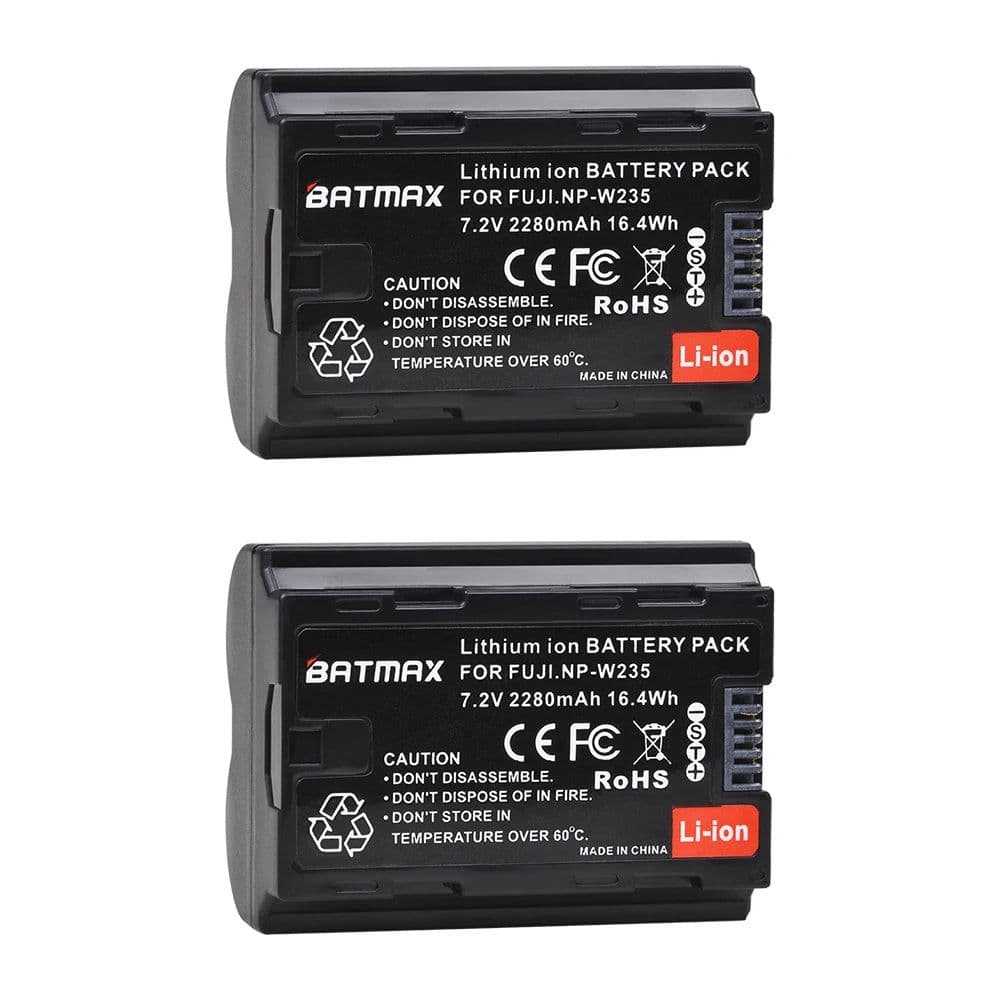 image-2Pcs 2280mAh NP-W235 NP W235 Battery + LCD USB Dual Charger with Type C Port for Fujifilm Fuji X-T4, GFX 100S, X-T5, X-H2 Camera
