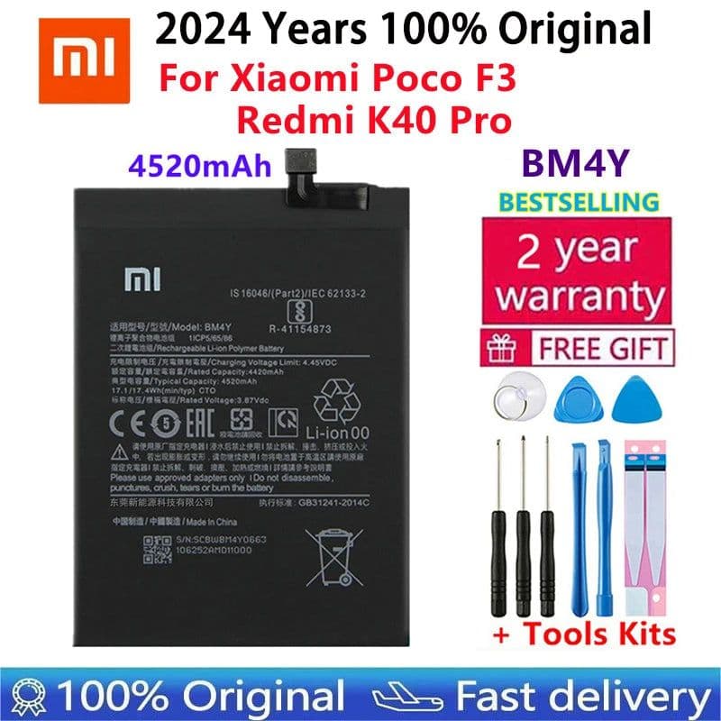 image-Battery For Xiaomi Mi Redmi Note Pocophone Poco F1 F2 K20 F3 X3 K30 K40 5 6 7 7A 8 8T 9 9A 9S 9T 10 10X 10S 10T 11 11T Pro Lite