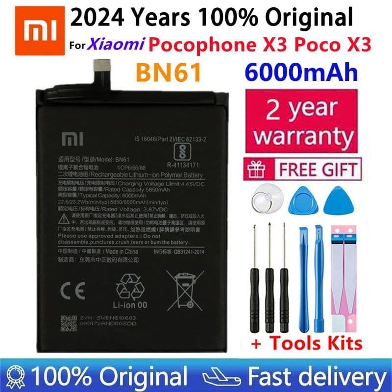 image-Battery For Xiaomi Mi Redmi Note Pocophone Poco F1 F2 K20 F3 X3 K30 K40 5 6 7 7A 8 8T 9 9A 9S 9T 10 10X 10S 10T 11 11T Pro Lite
