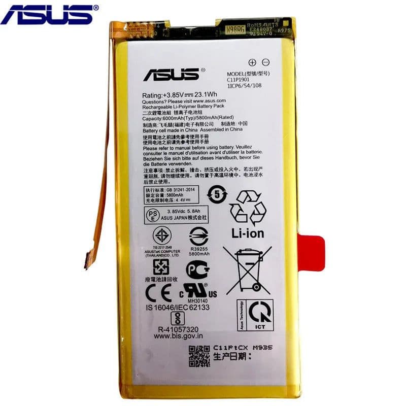image-Original C11P1901 C11P1903 6000mAh Replacement Phone Battery For ASUS ROG 2 ROG Phone 3 ROG3 ZS661KS ZS660KL I001DB Batteries
