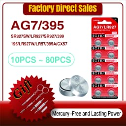image-10-80PCS AG7 LR927 395 1.55V Button Batteries For Watch Toys Remote LR57 SR927 LR926 395A 399 195 Cell Coin Alkaline Battery