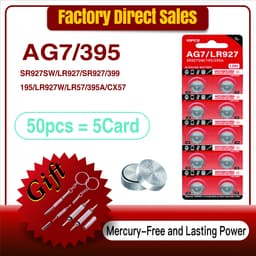 image-10-80PCS AG7 LR927 395 1.55V Button Batteries For Watch Toys Remote LR57 SR927 LR926 395A 399 195 Cell Coin Alkaline Battery