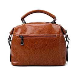 image-Retro High Quality Oil-wax Leather Lady's Messenger Bag