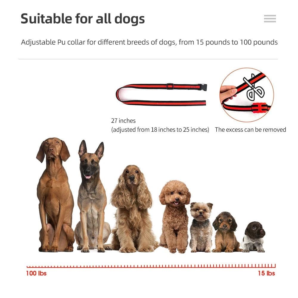 image-New 500m Waterproof Dog Training Collar Pet Remote Control Rechargeable Shock sound Vibration Dog Collar Remote Controller