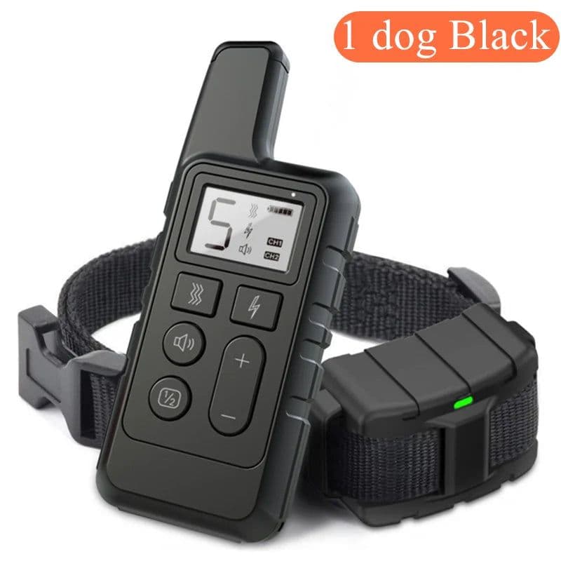 image-New 500m Waterproof Dog Training Collar Pet Remote Control Rechargeable Shock sound Vibration Dog Collar Remote Controller