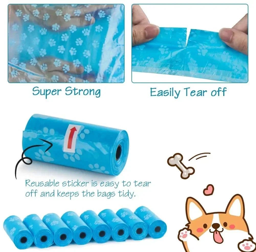 image-Pet Poop Bag Solid Color Printed Pet Garbage Bag Clean Poop Bag Dog Walking Portable Poop Bag For Dogs Litter and Housewife Bags