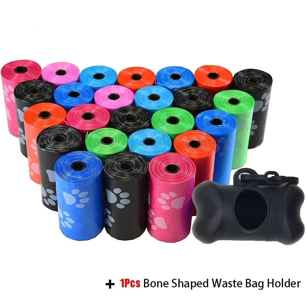 image-Pet Poop Bag Solid Color Printed Pet Garbage Bag Clean Poop Bag Dog Walking Portable Poop Bag For Dogs Litter and Housewife Bags