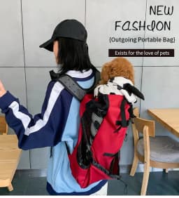 image-Outdoor Travel Large Capacity Pet Bag Outdoor Convenient Carry Breathable Cat and Dog Double Shoulder Backpacks Wholesale