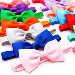 image-New Solid Colours Dog Bowtie Bulk Solid Bow Ties Collar for Cute Medium Small Dogs Cats Summer Pet Dog Bows Grooming Accessories