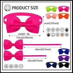 image-New Solid Colours Dog Bowtie Bulk Solid Bow Ties Collar for Cute Medium Small Dogs Cats Summer Pet Dog Bows Grooming Accessories