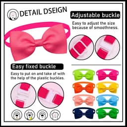 image-New Solid Colours Dog Bowtie Bulk Solid Bow Ties Collar for Cute Medium Small Dogs Cats Summer Pet Dog Bows Grooming Accessories