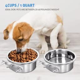 image-Pet Cage Feeder Water Bowl Food Dispenser for Small Medium Large Cats Dogs Pet Feeding Solution for Cats Dogs