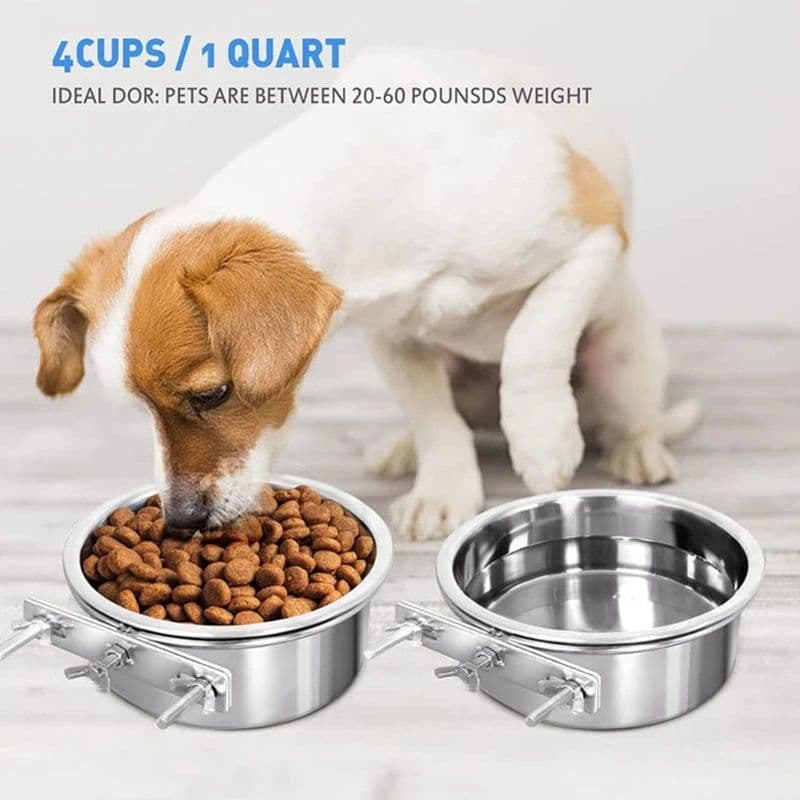 image-Pet Cage Feeder Water Bowl Food Dispenser for Small Medium Large Cats Dogs Pet Feeding Solution for Cats Dogs