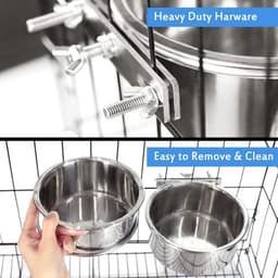 image-Pet Cage Feeder Water Bowl Food Dispenser for Small Medium Large Cats Dogs Pet Feeding Solution for Cats Dogs