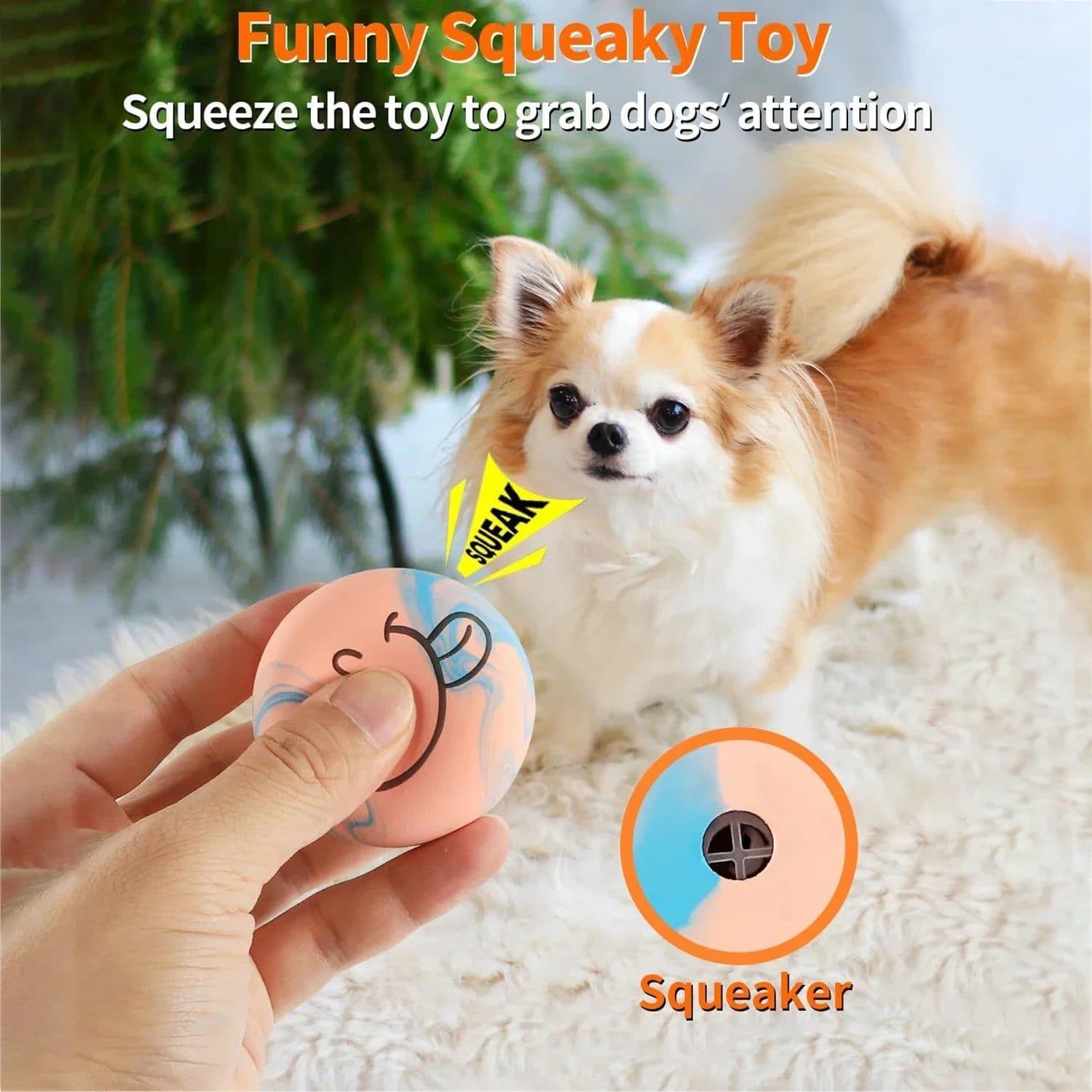 image-6PCS Dog Toys Squeaker Latex Bouncy Ball Squeaky Rubber Dog Toy for My Dog Small Dogs Interactive Pet Supplies Dog Accessories