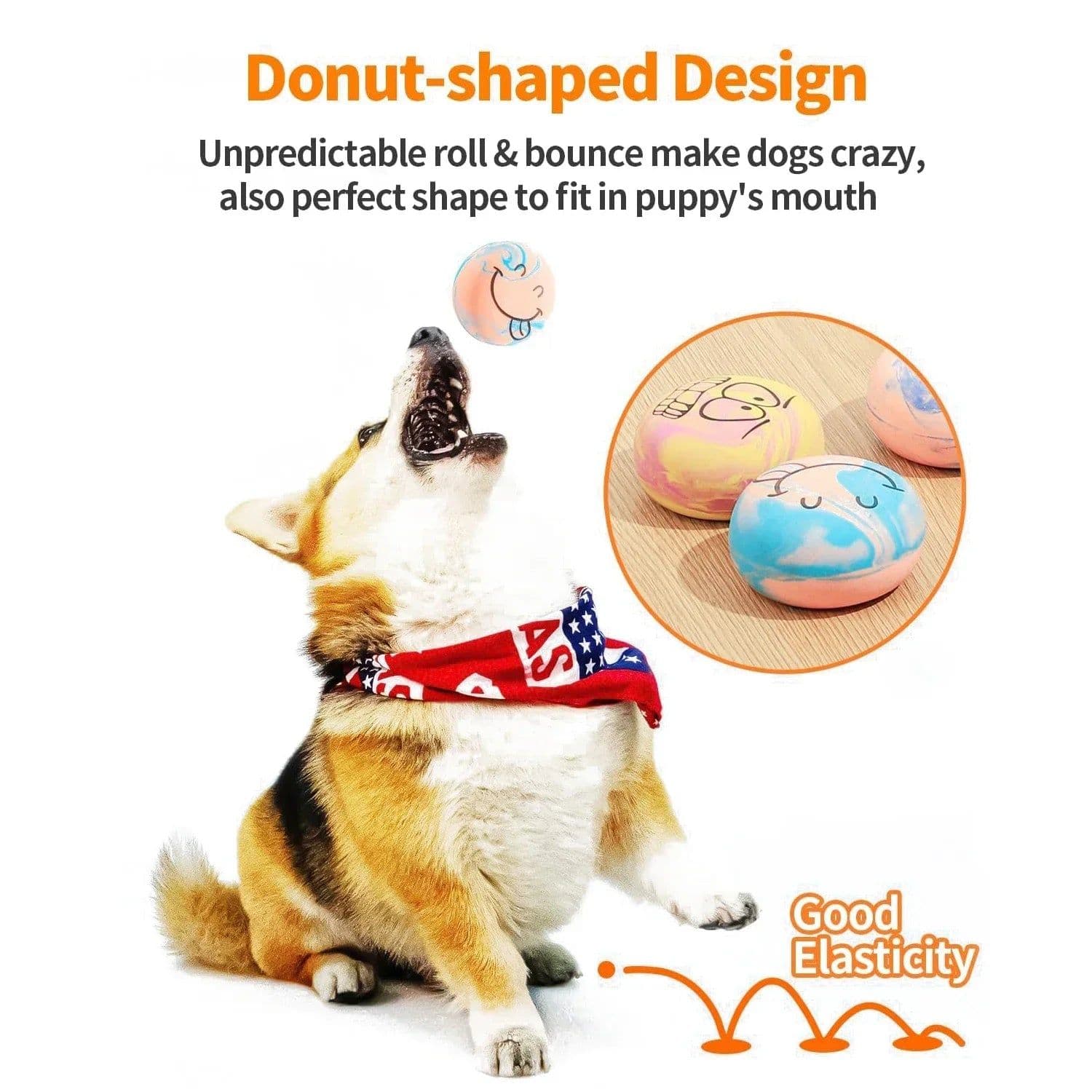 image-6PCS Dog Toys Squeaker Latex Bouncy Ball Squeaky Rubber Dog Toy for My Dog Small Dogs Interactive Pet Supplies Dog Accessories