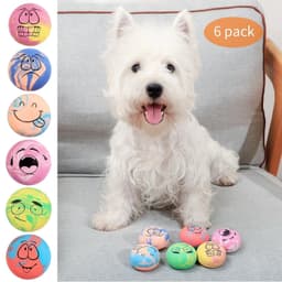 image-6PCS Dog Toys Squeaker Latex Bouncy Ball Squeaky Rubber Dog Toy for My Dog Small Dogs Interactive Pet Supplies Dog Accessories