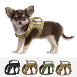 image-Chihuahua Cloth Small Dog Tactical Vest Training Harness xs Outdoor Working Adjustable Military MOLLE with Rubber Handle