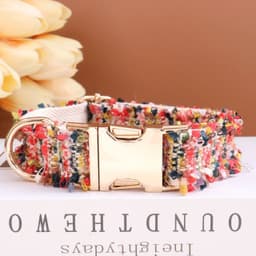 image-Luxury Personalized Dog Collar Harness Leash Set Custom,dog Collar with Engraved Name Buckle,dog Harness and Leash Set Diy