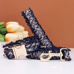 image-Luxury Personalized Dog Collar Harness Leash Set Custom,dog Collar with Engraved Name Buckle,dog Harness and Leash Set Diy
