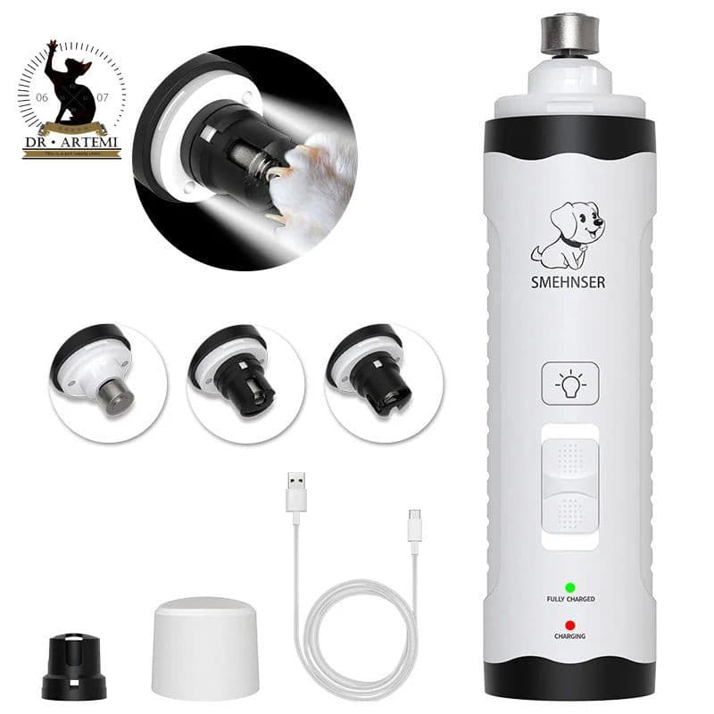 image-Rechargeable USB Charging Pet Dog Nail Grinders,Electric Clippers, Cat Paws, Nail Grooming Trimmer Tools