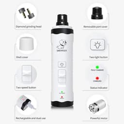 image-Rechargeable USB Charging Pet Dog Nail Grinders,Electric Clippers, Cat Paws, Nail Grooming Trimmer Tools