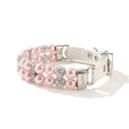 image-Pearl Pet Collar Artificial Pearls Rhinestone Dog Collar For Cat Necklace Wedding Party Pink Blue Green