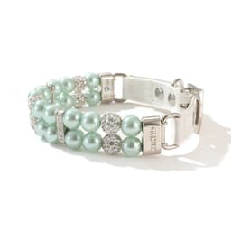 image-Pearl Pet Collar Artificial Pearls Rhinestone Dog Collar For Cat Necklace Wedding Party Pink Blue Green