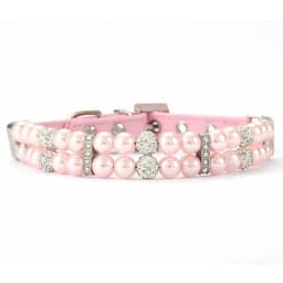 image-Pearl Pet Collar Artificial Pearls Rhinestone Dog Collar For Cat Necklace Wedding Party Pink Blue Green