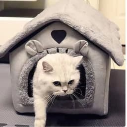 image-Cat /Dog Bed Foldable Pet Sleepping Removable Washable Kennel House Indoor Nest Soft Deep Sleep with Cushion Kittens Puppies