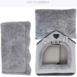 image-Cat /Dog Bed Foldable Pet Sleepping Removable Washable Kennel House Indoor Nest Soft Deep Sleep with Cushion Kittens Puppies