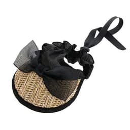image-Summer Pet Straw Hat Cat and Dog Hat Cartoon Party Pet Headwear Lace Sun Hat