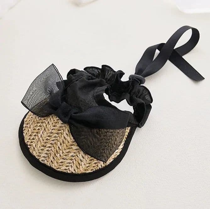image-Summer Pet Straw Hat Cat and Dog Hat Cartoon Party Pet Headwear Lace Sun Hat