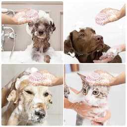 image-Soft Silicone Dog Brush Pet Shampoo Massager Bath Brush Bathroom Puppycat Washing Massage Dispenser Grooming Shower Brush