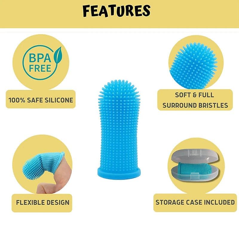 image-Dog Super Soft Pet Finger Toothbrush Teeth Cleaning Bad Breath Care Nontoxic Silicone Tooth Brush Dog Cat Cleaning Supplies