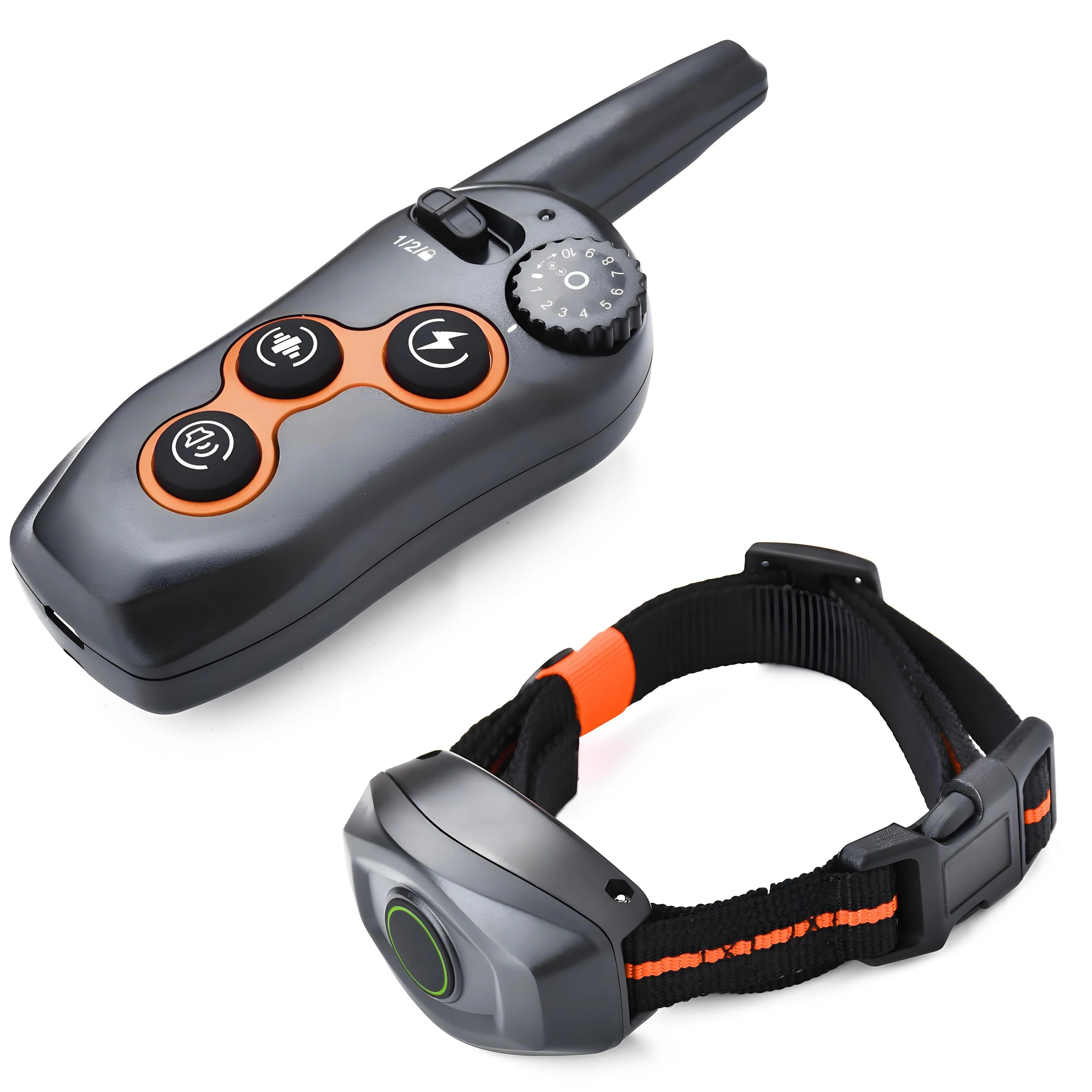 image-Dog Training Collar/Auto-barking Stopper 2 in 1 Function 500m Remote Control Range Waterproof Pet Electric Collar For Most Dogs