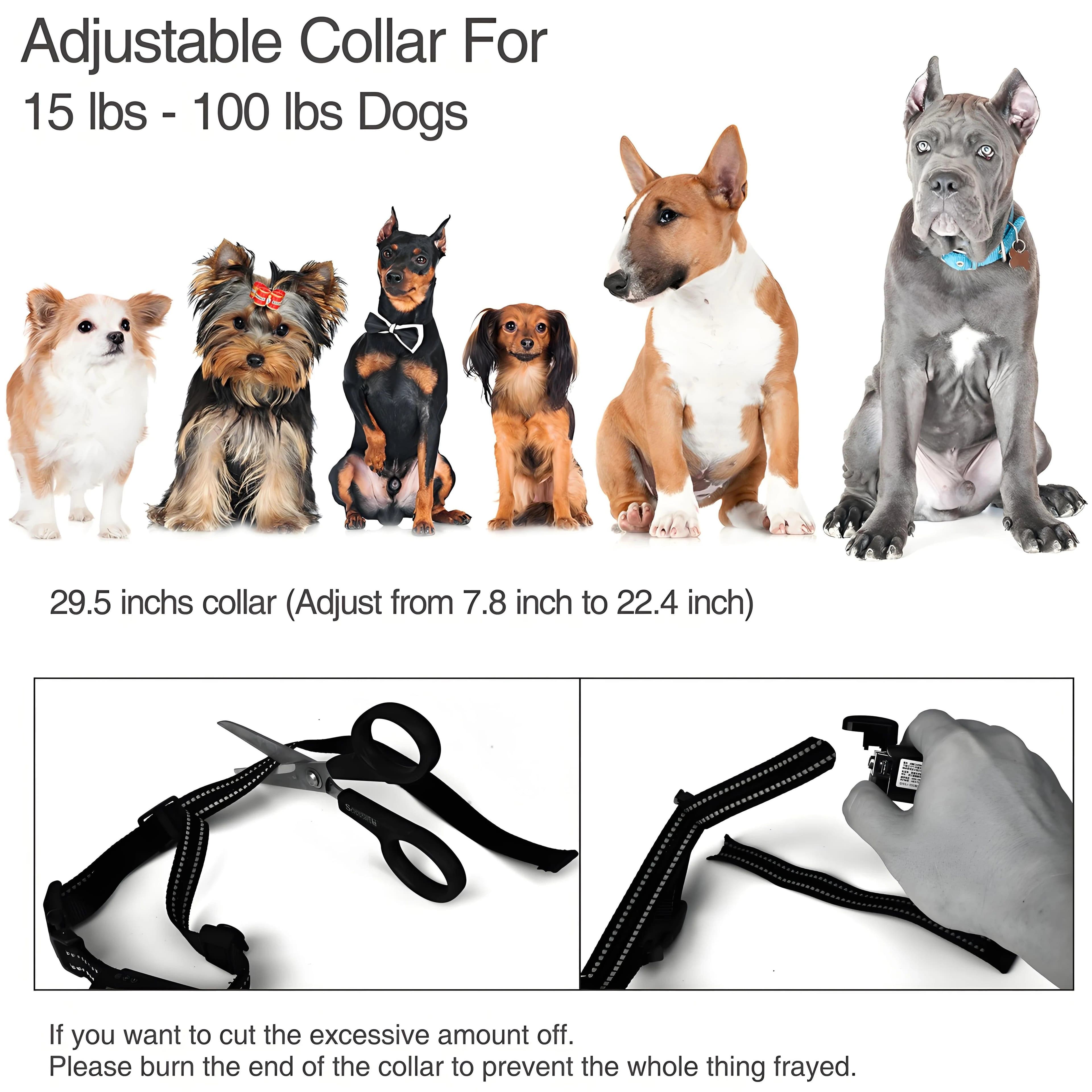 image-Dog Training Collar/Auto-barking Stopper 2 in 1 Function 500m Remote Control Range Waterproof Pet Electric Collar For Most Dogs