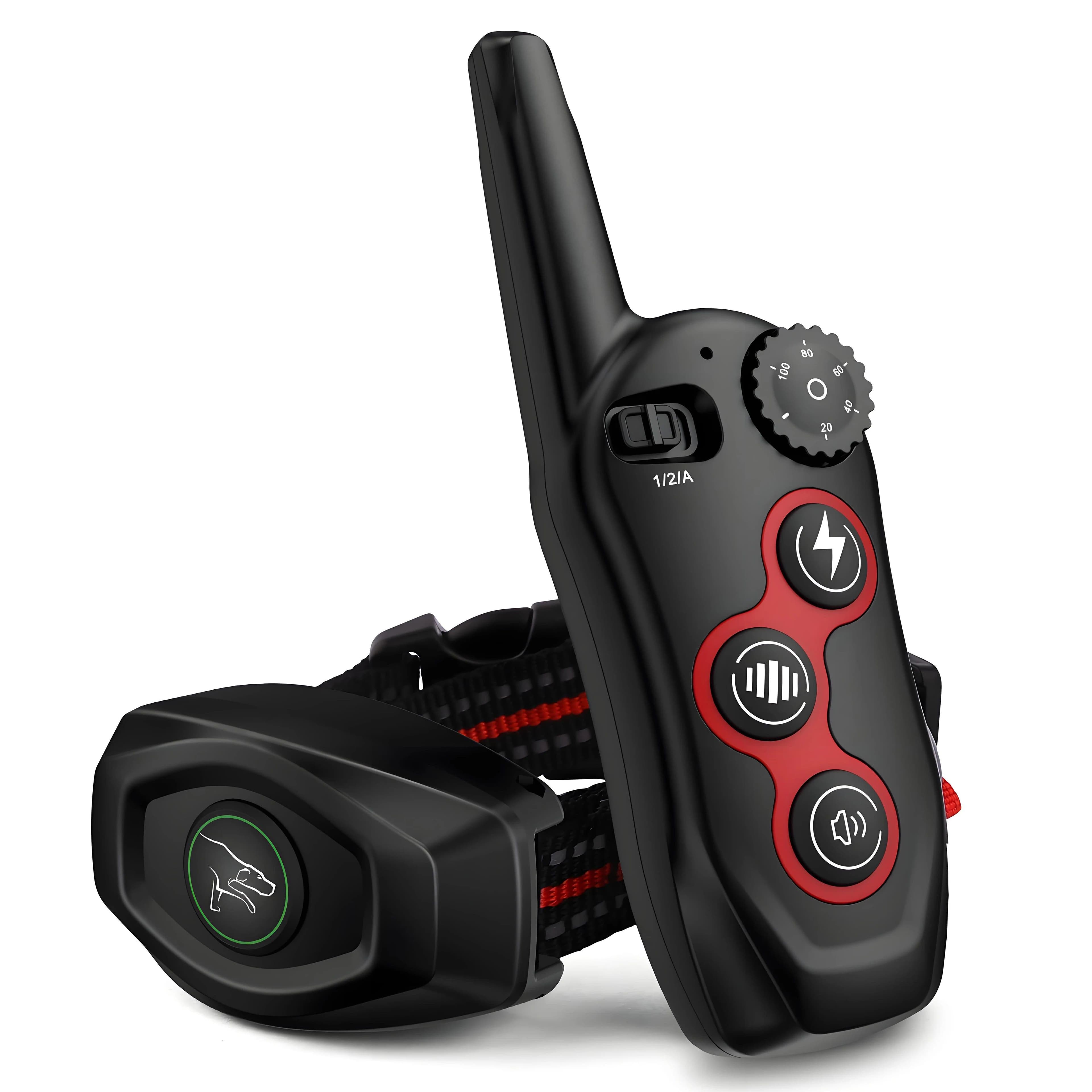 image-Dog Training Collar/Auto-barking Stopper 2 in 1 Function 500m Remote Control Range Waterproof Pet Electric Collar For Most Dogs