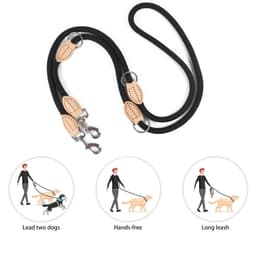 image-Multipurpose Dog Double Leash Medium Adjustable and Nylon Luxury Hands Free Small Dog Leash leashes For 2 Dogs