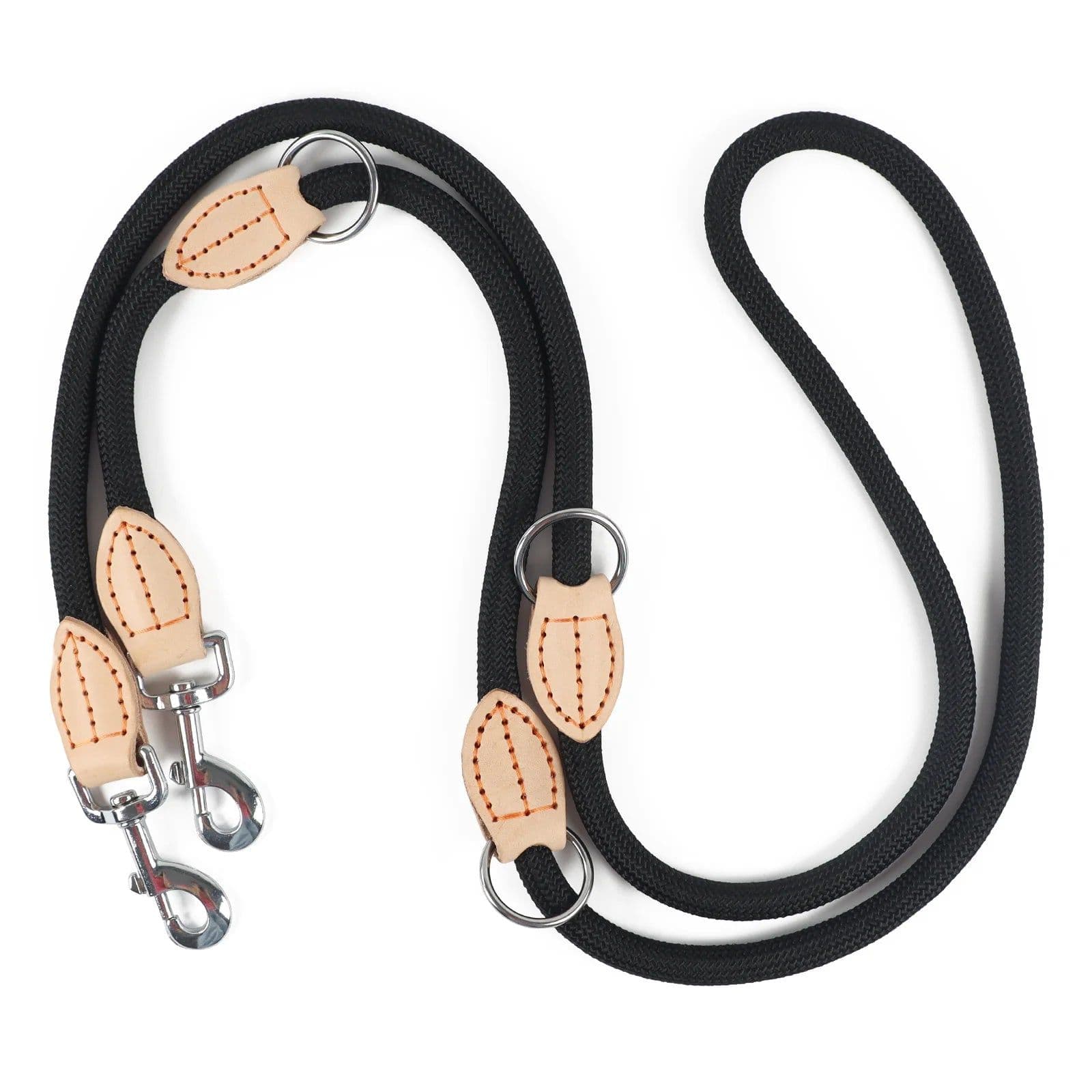 image-Multipurpose Dog Double Leash Medium Adjustable and Nylon Luxury Hands Free Small Dog Leash leashes For 2 Dogs