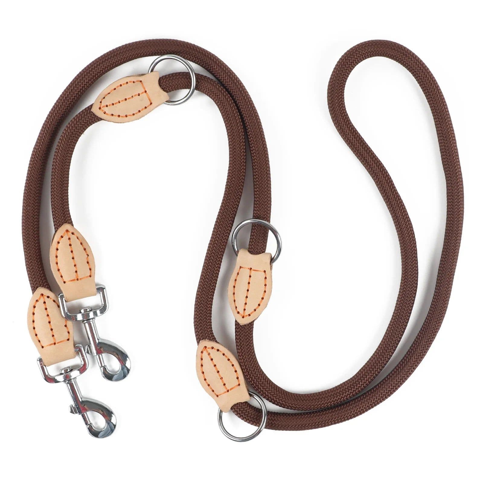 image-Multipurpose Dog Double Leash Medium Adjustable and Nylon Luxury Hands Free Small Dog Leash leashes For 2 Dogs