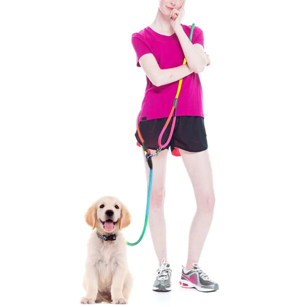 image-Nylon Dog Leashes Pet Dogs Chain Traction Rope Leads for Running Free Hands Rope Chain for Small Large Dogs