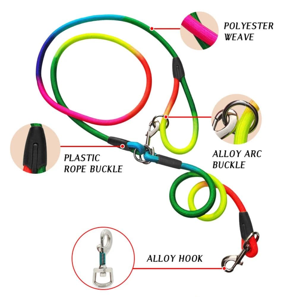 image-Nylon Dog Leashes Pet Dogs Chain Traction Rope Leads for Running Free Hands Rope Chain for Small Large Dogs