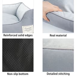 image-Square Soft Dog Beds for Small Medium Dogs Sleeping Pet Kennel Cat Cushion Winter Warm Dog Bed Cushion Removable Dog Sofa Beds