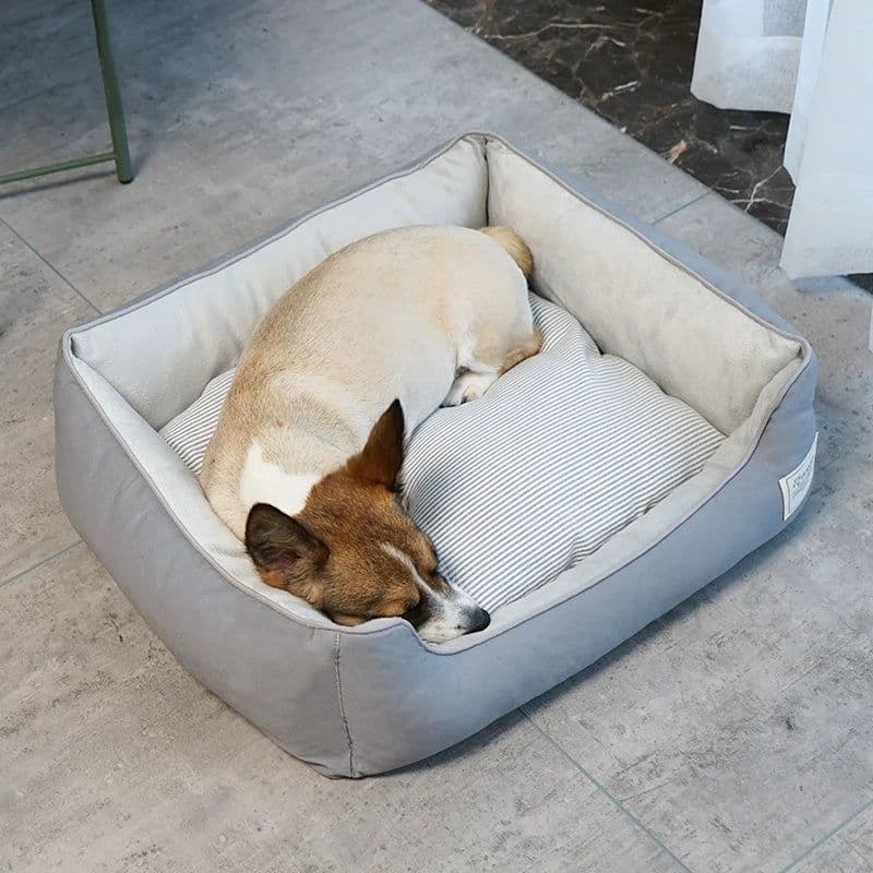 image-Square Soft Dog Beds for Small Medium Dogs Sleeping Pet Kennel Cat Cushion Winter Warm Dog Bed Cushion Removable Dog Sofa Beds