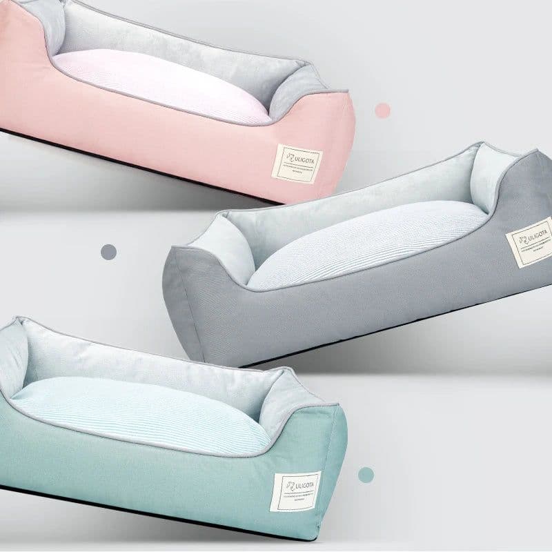 image-Square Soft Dog Beds for Small Medium Dogs Sleeping Pet Kennel Cat Cushion Winter Warm Dog Bed Cushion Removable Dog Sofa Beds