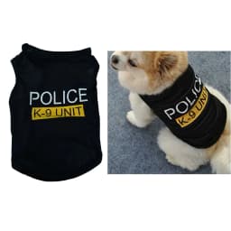 image-Pet Dog Cat Clothes Polices Dog T-Shirt Polices Suit Cosplay Dog Clothes Pet Dog Vest Letter Printing Pet Clothes Casual Style
